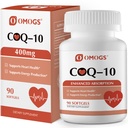 OMOGS CoQ10 400mg Softgels, Συνένζυμο Q10 Υψηλή Απορρόφηση Συμπληρώματα Υποστήριξη Καρδιά Υγεία, Καρδιαγγειακή Υγεία, Ανοσοποιητικό Σύστημα & Κυτταρική Παραγωγή Ενέργειας, Χωρίς Γλουτένη, 60 Softgels