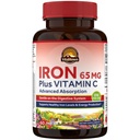 Vitalitown Iron Supplement for Women Men, Hign Potency 65mg Demir C 250 mg, Less Constipating, Better for Blood Building & Energy Improvement, No Gluten, Non-GMO 60 Vegan Demir Pills