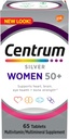 Centrum Silver Women's Multivitamin for Women 50 Plus, Multivitamin/Multimineral Supplement with Vitamin D3, B Vitamins, Non-GMO Materialss, Supports memory and kognition in older Yetişkinler - 65 Ct