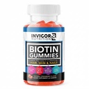 INVIGOR8 Biotin Gummies 1000006 | Saç Skin Nails Vitaminleri Kadınlar için Biotin Supplement & Çocuklar 500006 x2 | Vegan Kosher Halal | Strawberry Flavor | 60