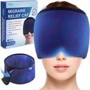 Hilph Atıcı Migraine Relief Cap ile Zu Cold Compress, Headache Relief Cap, Face Soğutma Maske Gel Gerilme, Stres ve Hangover, Soothing Things for Women Men Blue