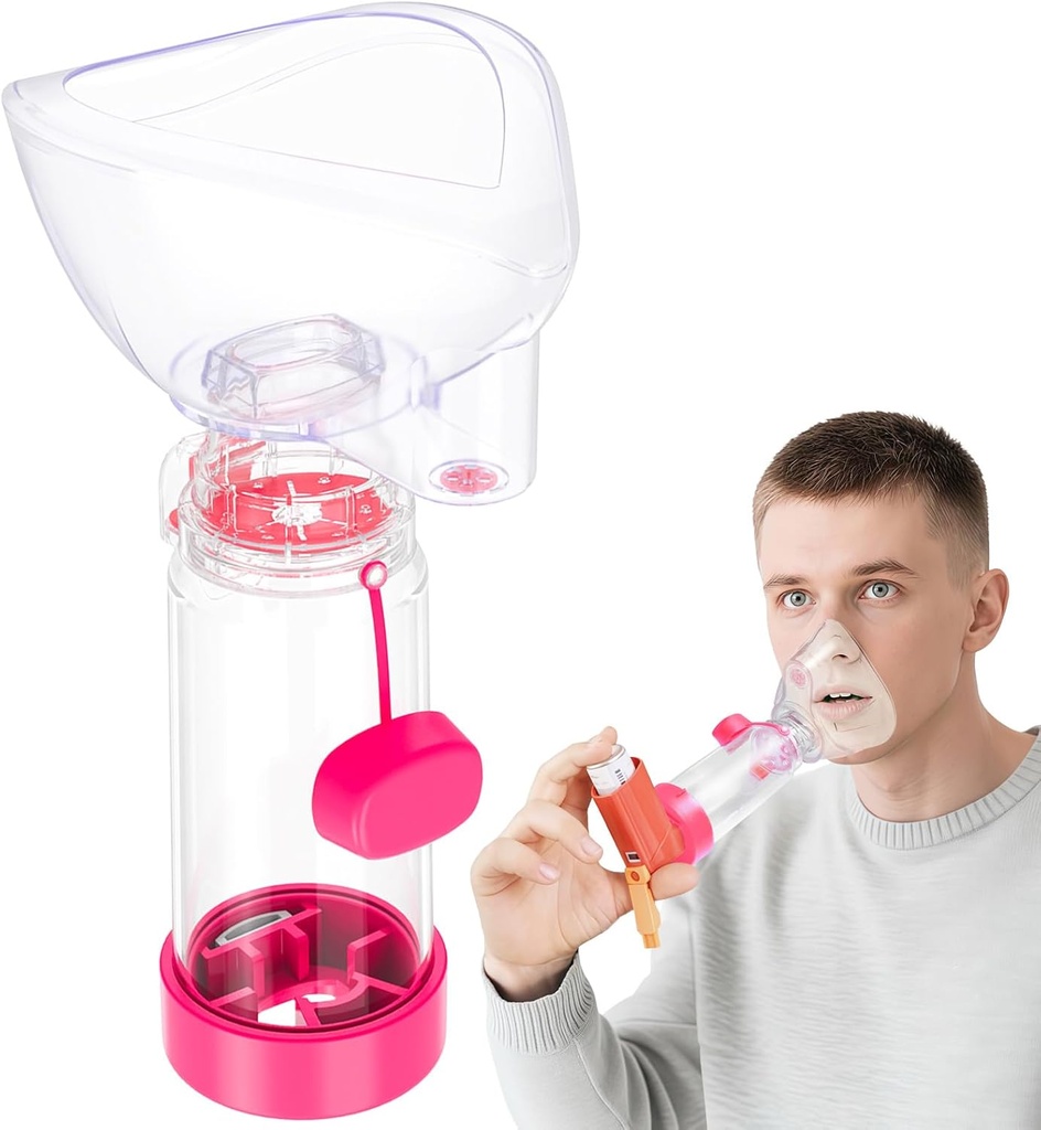 NESSI OTC Spacer Adult with Mask Spacer and Mouthpart Spacer (Pink)