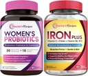 Doktor'un Probiyotik & Iron Plus Sche, Feminine Health & Blood Support, Probiyotik Capsules 60ct & Iron Capsules 60 ct