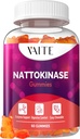 VAITE Nattokinase Supplement 2000 FU (Ibrinolytical Units) 100mg - Ένζυμο συμπλήρωμα, Vegan Formula, Υποστηρίζει την υγεία, διπλή δύναμη, μη-GMO, χωρίς σόγια, χωρίς γλουτένη, 60 χορτοφαγικά Gummies