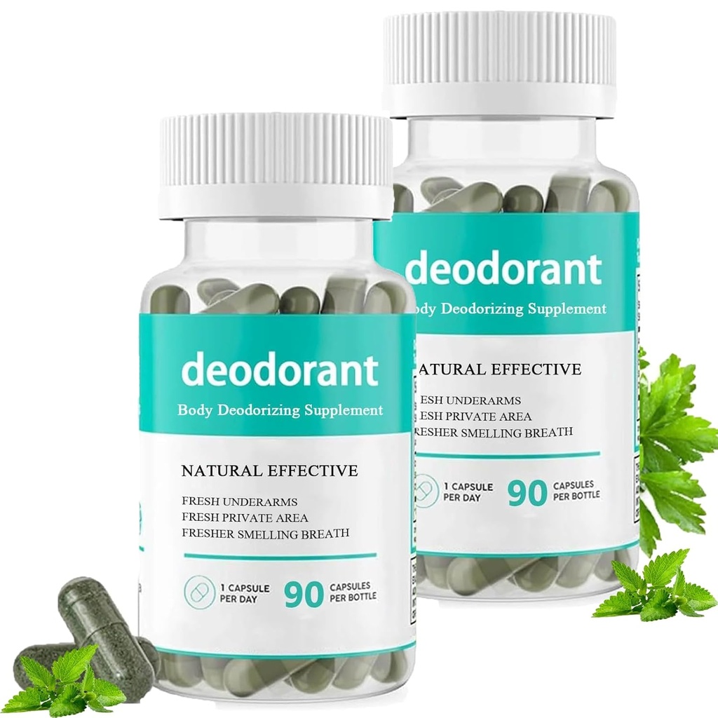 Body Deodoring Supplement,Body Deodoring Capsules,Body Deodorant Capsules For Detox, Digestion, Gut Health, Skin Support 90 Capsules (2)