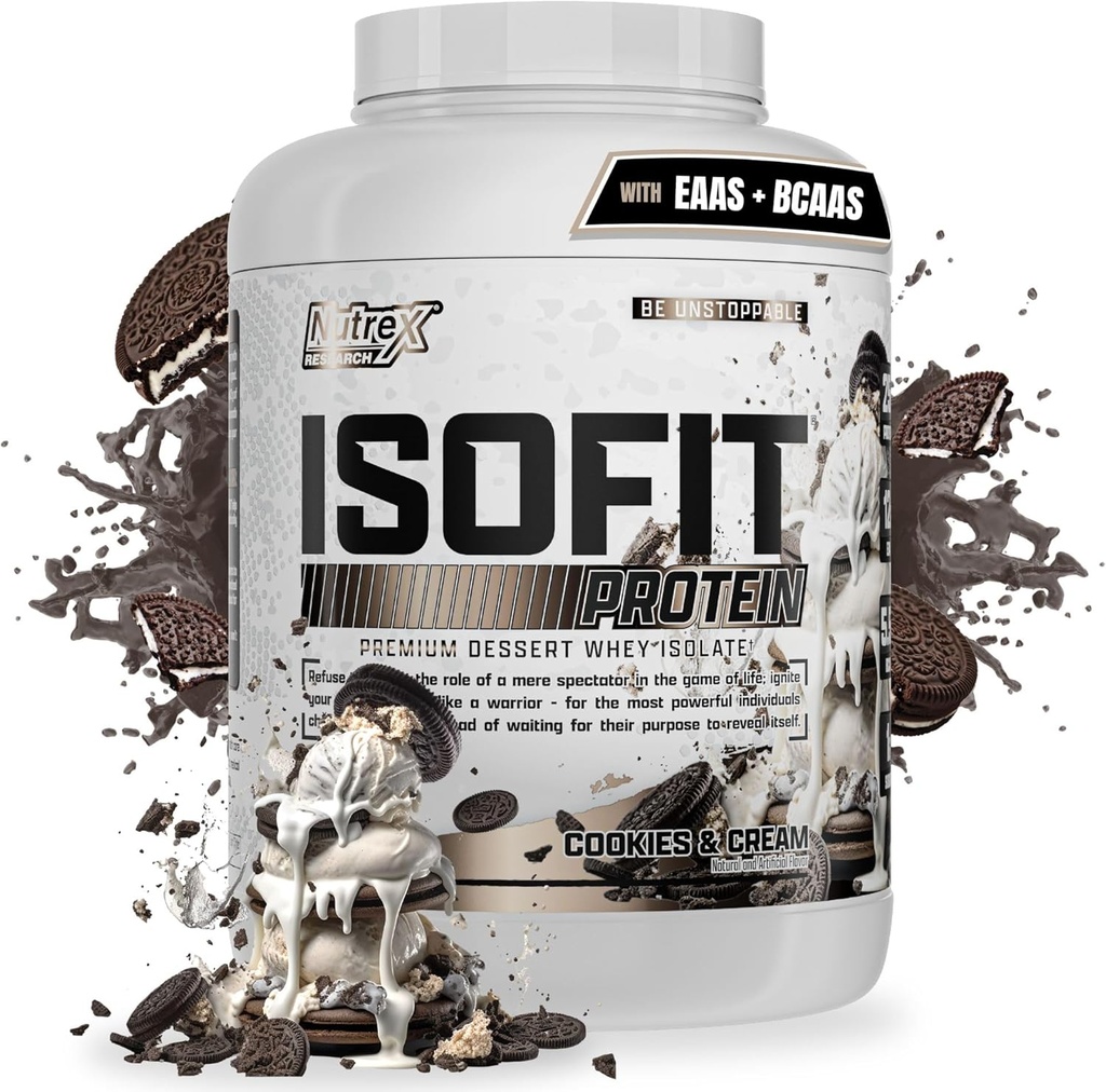 Nutrex Research IsoFit Whey protein Tozu %100 Whey proteini Isolate (70 Hizmet, Çerezler ve Krem)