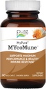 PURE ESSENCE LABS MYcoMune Immune Support Supplement - Συμπυκνωμένο εκχύλισμα οργανικής σκόνης μανιταριών - Reishi, Mane Lion, Cordyceps, Chaga, Shiitake, Maitake - 60 Caps