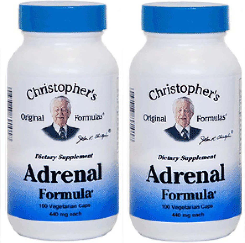 Christopher'ın Orijinal Formulaleri Stres Desteği için Adrenal Formula - Adrenal Destek Supplements - Natural Cortisol Manager - Pack of 2
