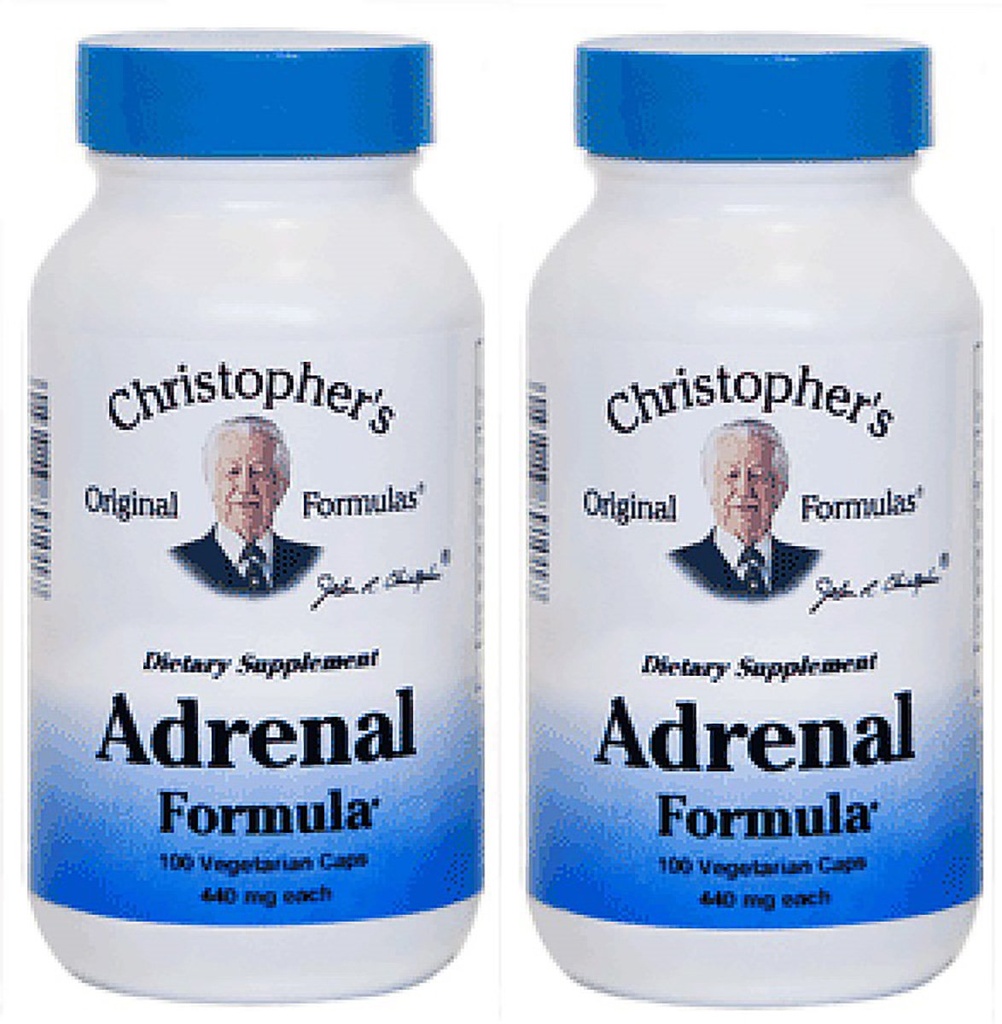 Christopher's Original Formulas Adrenal Formula for Stress Support - Συμπληρώματα υποστήριξης Adrenal - Natural Cortisol Manager - Pack of 2