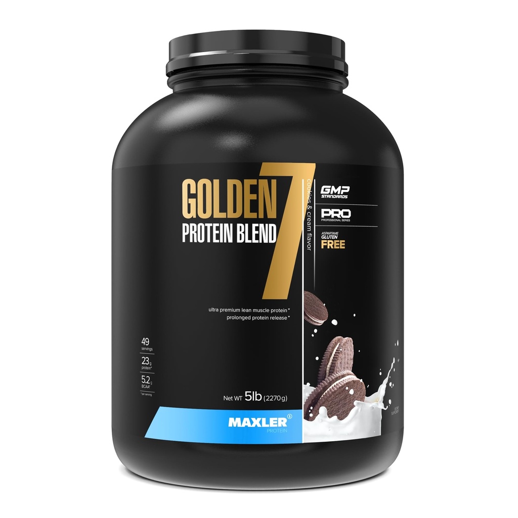 Maxler Golden 7 proteini - Kas Kazanması için Protein Tozu - Kurabiyeler ve Krem Protein Toz 5 lb