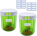 Pill Organizer 4 Karşılaştırmalı Pill Membran Büyük Portre Pill Box Aylık Tıp Piller, Balık Yağları, Vitaminler, Tamamlar (Pill Case 2 Pack Self Yapıştırıcı Etiketler)
