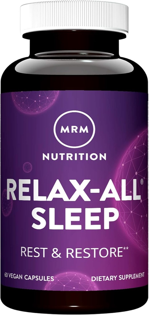 MRM Beslenme Relax-All ® Sleep | Helps You Fall Asleep | Restful + Restorative Sleep | with Melatonin + Ashwagandha| Good Night Sleep without feeling | Vegan + Gluten Free | 30 Servisler