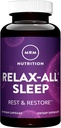 MRM Beslenme Relax-All ® Sleep | Helps You Fall Asleep | Restful + Restorative Sleep | with Melatonin + Ashwagandha| Good Night Sleep without feeling | Vegan + Gluten Free | 30 Servisler
