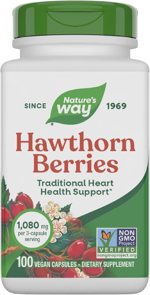 Nature's Way Herbal Hawthornges, Geleneksel Kalp Sağlığı Desteği *, 100 Vegan Capsules (Pazar Mayıs Vary)