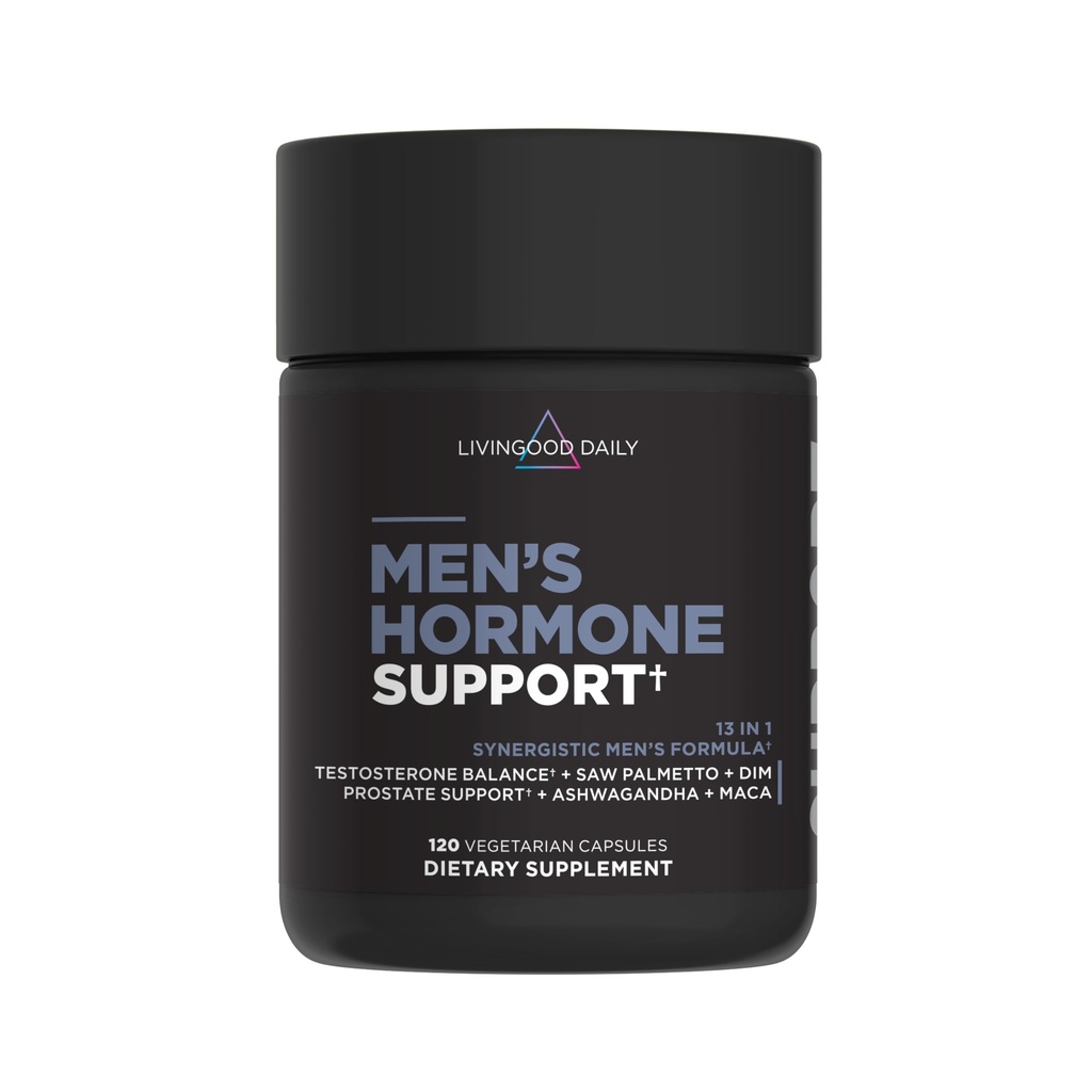 Lifeood Daily Men's Hormon Support Supplement for Vitality & Balance, 14-in-1 testosteron ATM for Men with Ashwagandha, Maca, DIM, çinko, Saw Palmetto, Vitamin B12 & More, Vegan, 120 Capsules