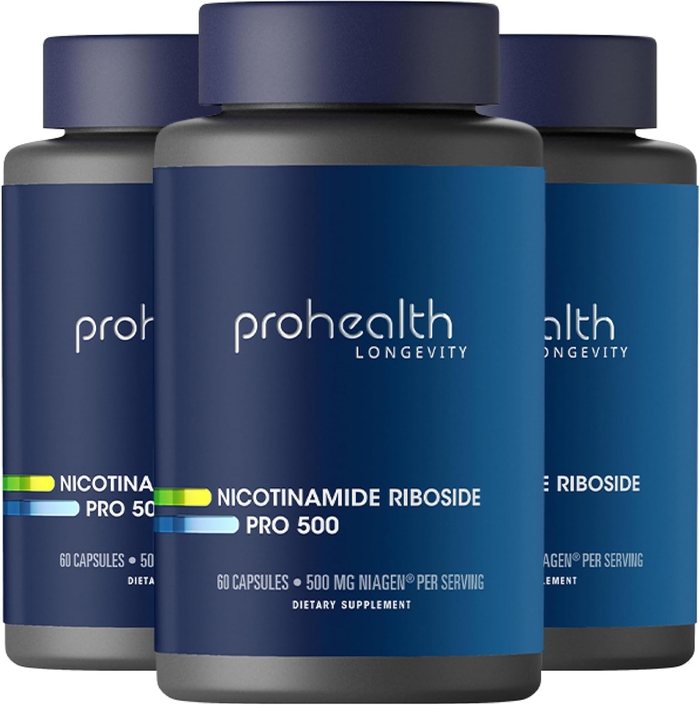 ProHealth Nicotinamide Riboside Pro 500. Πατενταρισμένο NR Niagen 500mg Plus 250mg TMG. NAD+ Συμπλήρωμα Ενισχύει NAD+. NR Συμπλήρωμα Αποδεδειγμένο σε 300 Μελέτες. 30 Μερίδες (3 Πακέτο)