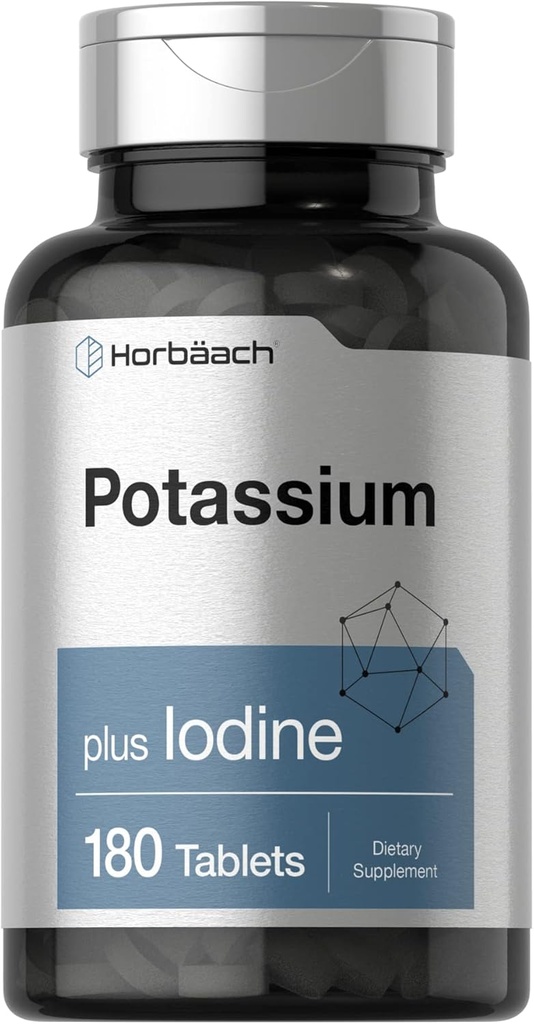 Horbäach P properties Chloride Supplement | Plus Iodine | 180 Vegetarian Tabletler | Non-GMO ve Gluten Ücretsiz