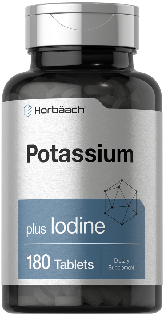 Horbäach P properties Chloride Supplement | Plus Iodine | 180 Vegetarian Tabletler | Non-GMO ve Gluten Ücretsiz
