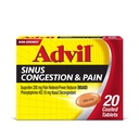 Advil Sinus Congestion ve Pain, Sinus Relief Medicine, Pain Reliever ve Ibuprofen ve Phenyleph HCl - 20 Kaplamalı Tabletler