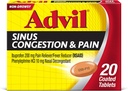 Advil Sinus Congestion ve Pain, Sinus Relief Medicine, Pain Reliever ve Ibuprofen ve Phenyleph HCl - 20 Kaplamalı Tabletler