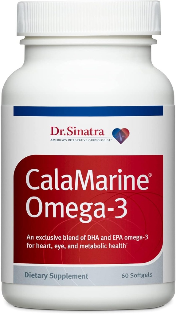 Dr. Sinatra CalaMarine Omega-3 DHA ve EPA ile birlikte, Beyin, Kalp ve Göz Sağlığı, 60 Softgels