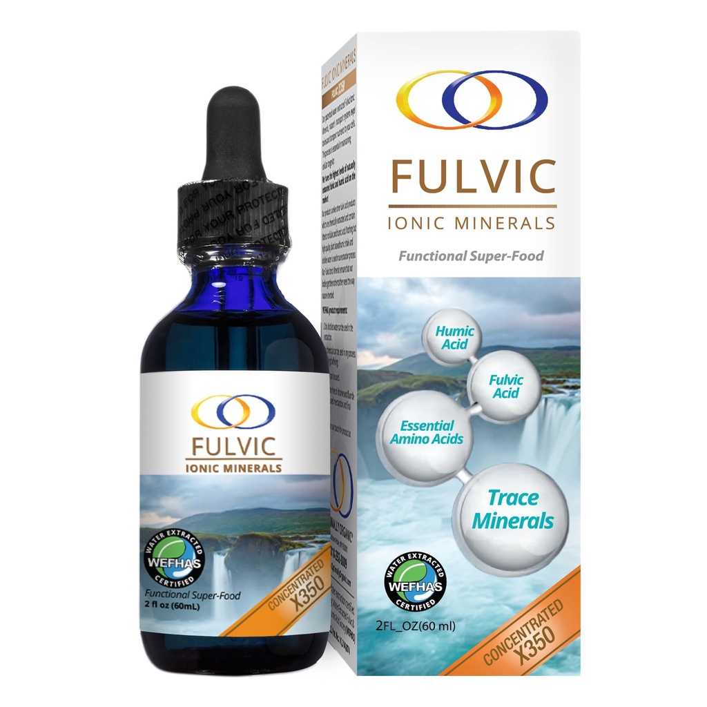 Optimally Organic Water Extracted Fulvic Ionic Minerals X350 - Πατενταρισμένο Βιοενεργό Fulvic Acid, Humic Acid, Trace Minerals, Electrolytes & Essential Amino Acids - 8+ Μήνας Προσφορά!