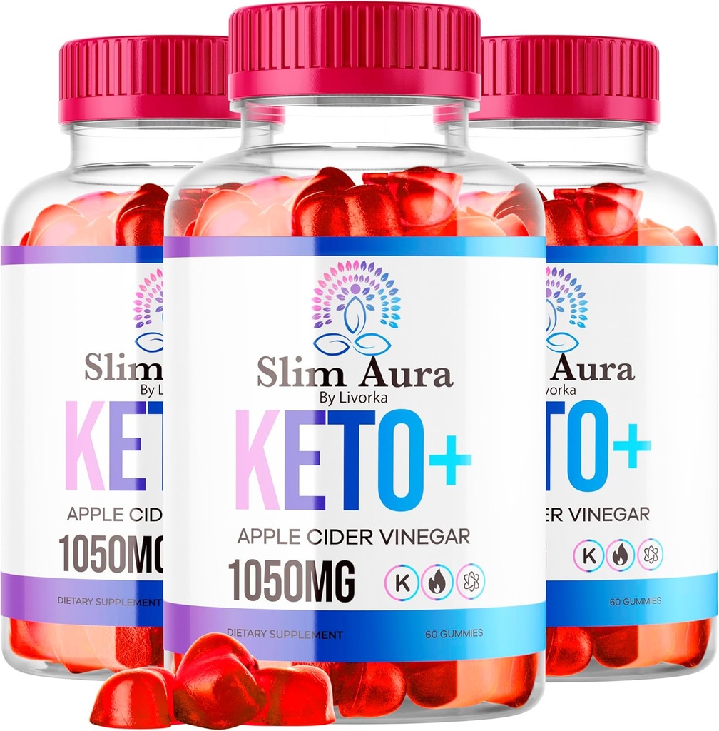 (3 Pack) Slim Aura Keto ACV Gummies - Resmi Slim Aura Chem Plus Apple Cider Vinegar 1050MG Gelişmiş Formula Gummys, All Natural Premium Formula, Slimaura Gomitas Yorumlar, 300 Gummies 5 Ay