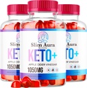 (3 Pack) Slim Aura Keto ACV Gummies - Resmi Slim Aura Chem Plus Apple Cider Vinegar 1050MG Gelişmiş Formula Gummys, All Natural Premium Formula, Slimaura Gomitas Yorumlar, 300 Gummies 5 Ay