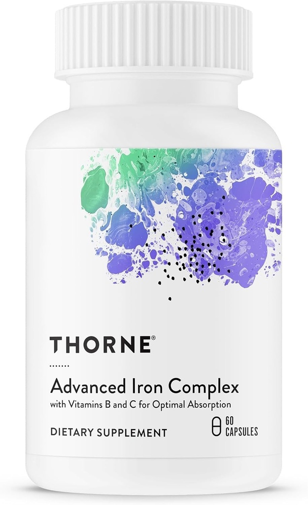 THORNE - Gelişmiş Demir Kompleksi - Tamam Kan Desteği Formula * - Elemental Demir, Folate, B ve C Vitaminleri Optimal Aborpsiyon için - Chelated Iron Supplement - Gluten, Dairy & Soy-Free - 60 Capsules