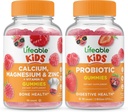 Lifeable Food Magnezyum & çinko Kids + Probiyotik 2 Milyar CFU Kids, Gummies Sche - Great Tasting, Vitamin Supplement, Gluten Free, GMO Free, Chewable Gummy