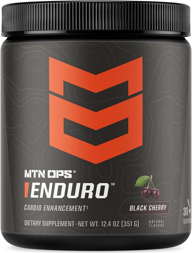 MTN OPS Enduro Nitric Hoffman Stim Free Pre Workout | Magnezyum Citrate, L Arginine & L Citrulline Caffeine Free Preworkout | 30 Black Cherry