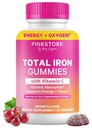 Pink Stork Prenatal Iron Supplement Gummies for Women - 20 mg με βιταμίνη C - Σταφύλι μασώμενο για Ανεπάρκεια, Ενέργεια, & Αίμα Builder - 60 Gummy Chews