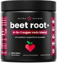 NutraChamps Beet Root Toz Circulation Supplement, Superfood Toz Nitrik Oksit with Beetroot Juice, Super Reds & Grape Seed Extract, No Sugar Beet Supplement - 8.74 Oz