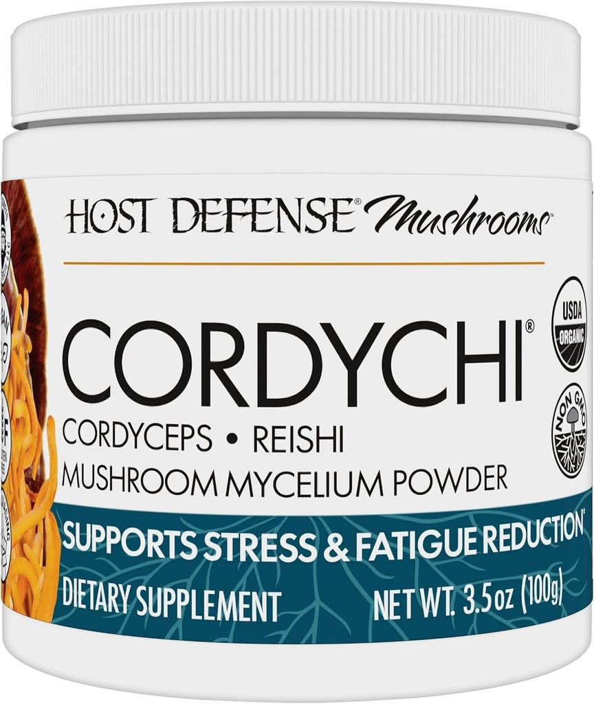 Host Defense CordyChi Toz - Enerji & Immune Support Supplement - Cordyceps & Reishi Mushroom Supplement for Relaxation & Respiratory Support - 3,5 oz (66 Hizmetler)*