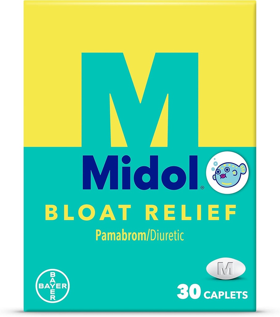 Midol Bloat Relief, Caplets with Pamabrom, 30 Kont