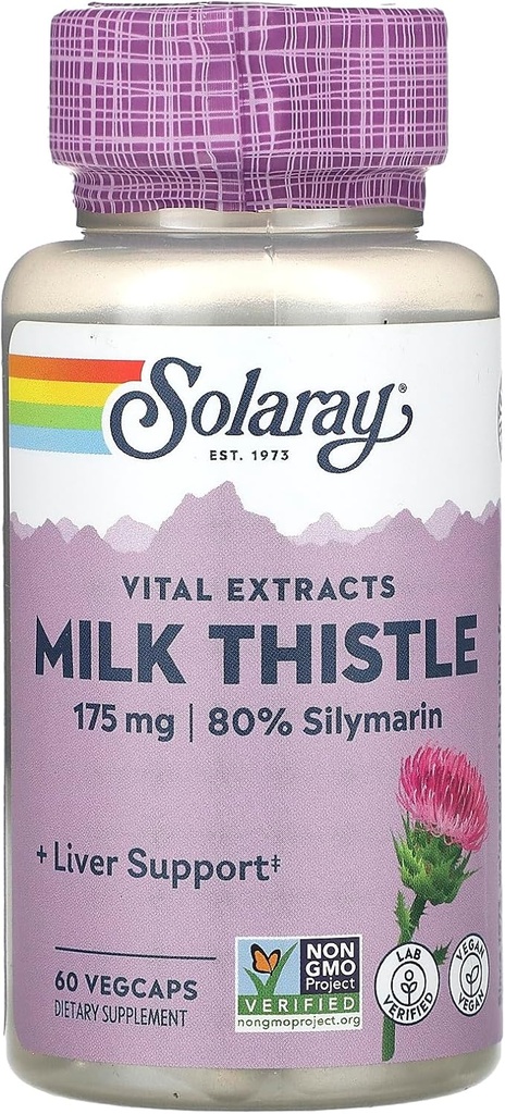 Solaray Milk Thistle Extract Supplement, 175mg, 60 Count