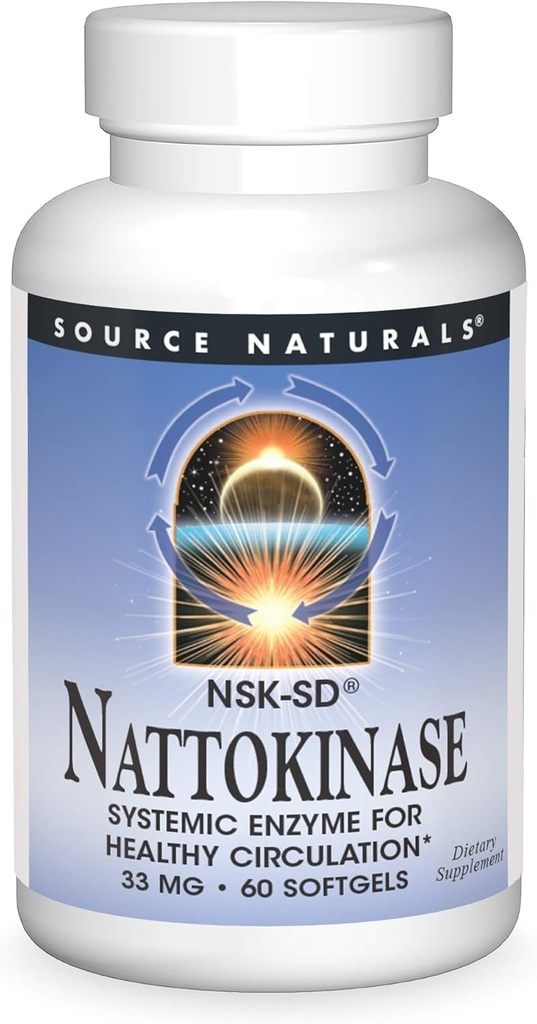 Source Naturals Nattokinase Systemic Enzyme for Health Circulation* 33mg - 60 Softgels