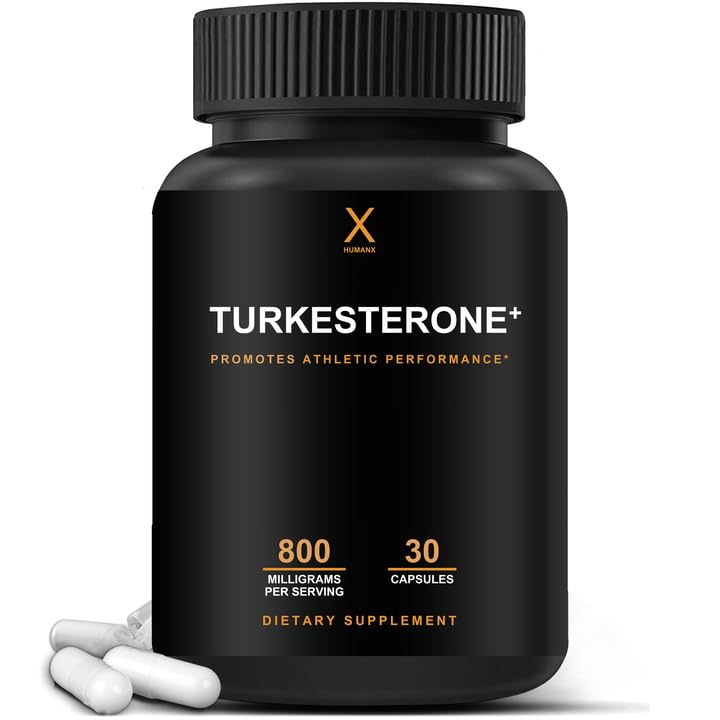 HUMANX Turkesterone+ 800 mg - ABD Üçüncü Partisi ( Ecdysterone) için Muscular Development & Dynamic Athletic Performansı - Doğal Makyaj - GMO, Vegan - Turkesterone Supplement