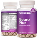 Neuro Plus Brain Supplement for Memory and Focus, 41 Συστατικά, Premium Focus Supplement with DMAE Προωθεί τη Συγκέντρωση & Ενέργεια για Άνδρες και Γυναίκες, Formulated in USA, 60 Κάψουλες