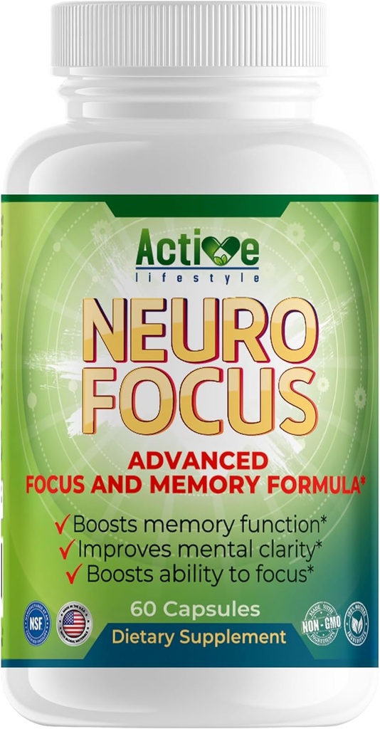Nöro Focus Nootropic Brain Supplement for Men & Women: Memory, Clarity & Focus | Ginkgo Biloba, B6, Phosphatidylserine, Choline, Huperzine A