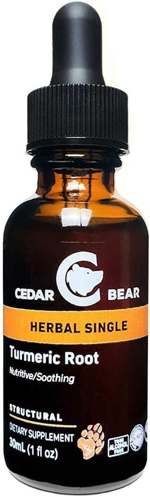 Cedar Bear Turmeric Root (Curcuma Longa) Υγρό φυτικό συμπλήρωμα που υποστηρίζει υγιή κυτταρική δραστηριότητα, και διεγείρει την ανοσοποιητική λειτουργία 1 Fl Oz