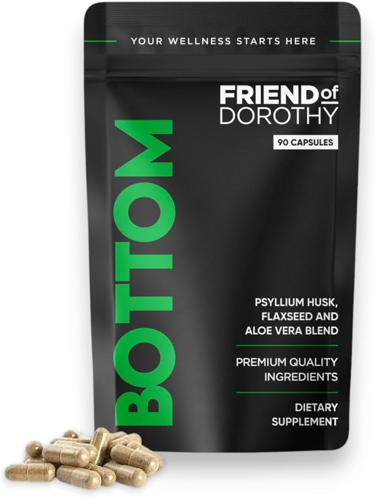 Bottom Fiber Supplement for Austyless Prep Time - Βοηθά στην προώθηση της Digestive Regularity - Psyllium Husk Based - for Men Who Bottom, 90 Κάψουλες