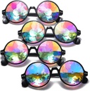 Trippy Psychedelic Festivals Kaleidoskop Rainbow Suncam Rave Goggle Gözlük Diffraction (4 PCS Black