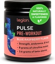 LEGION Pulse Pre workout - Όλα τα φυσικά Nitric Oxide Preworkout ποτό για την ενίσχυση της ενέργειας, Createine Δωρεάν, φυσικά γλυκαντικά, Beta Alanine, Citrulline, Alpha GPC (Blue Raspberry)