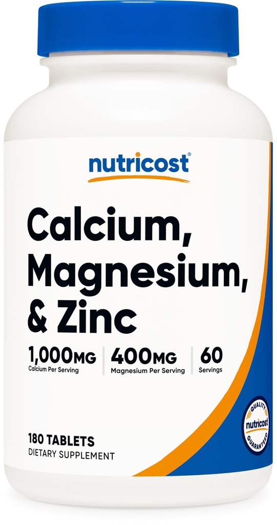 Nutricostdis, Magnezyum & çinko Tabletleri 1.415 mg, 180 Tablet - Vitamin /Mineral Mix Supplement, 60 Hizmet - Gluten Free, Non-GMOMO