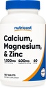 Nutricostdis, Magnezyum & çinko Tabletleri 1.415 mg, 180 Tablet - Vitamin /Mineral Mix Supplement, 60 Hizmet - Gluten Free, Non-GMOMO