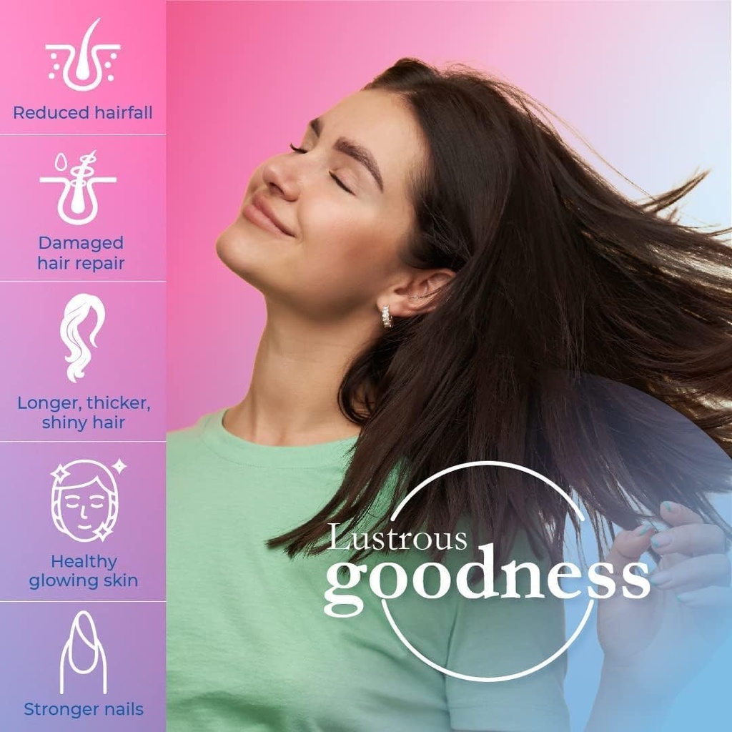 Saç, Skin ve Nails için Biotin Tabletleri | Erkekler ve Kadınlar için B7 Tabletler | Saç Büyümesi için Saç Vitamini | No Side Effects (60 Tablet)