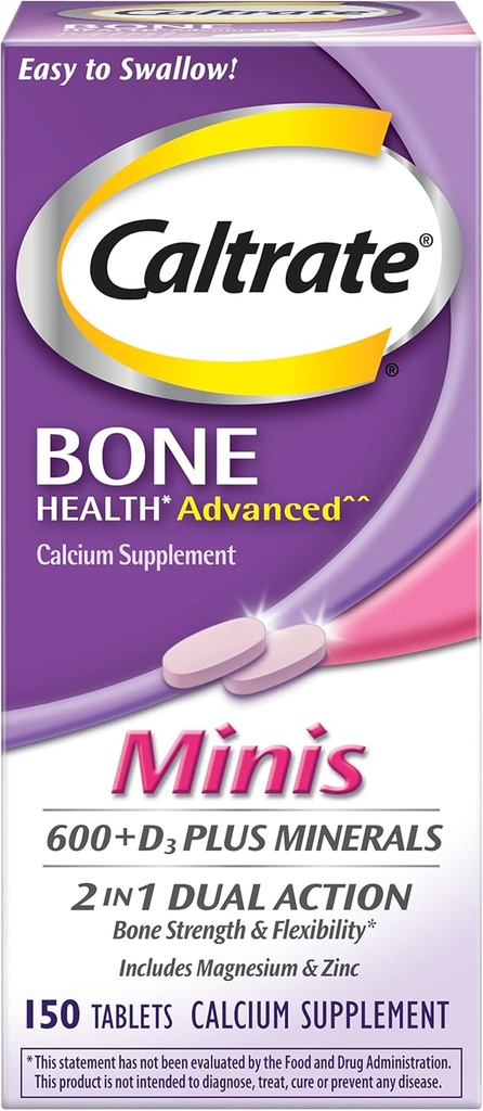 Caltrate Calcium & Vitamin D3 Supplement Plus Minerals Mini Tablets, 150 ea (Pack of 4)