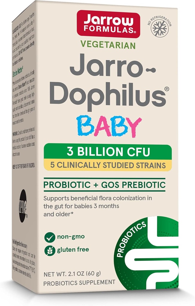Jarrow Formulas Jarro-Dophilus Baby + GOS - 2,1 oz σκόνη - Υποστηρίζει εντερική υγεία για τα μωρά 3 μήνες έως 4 χρόνια - 60 εξυπηρετεί