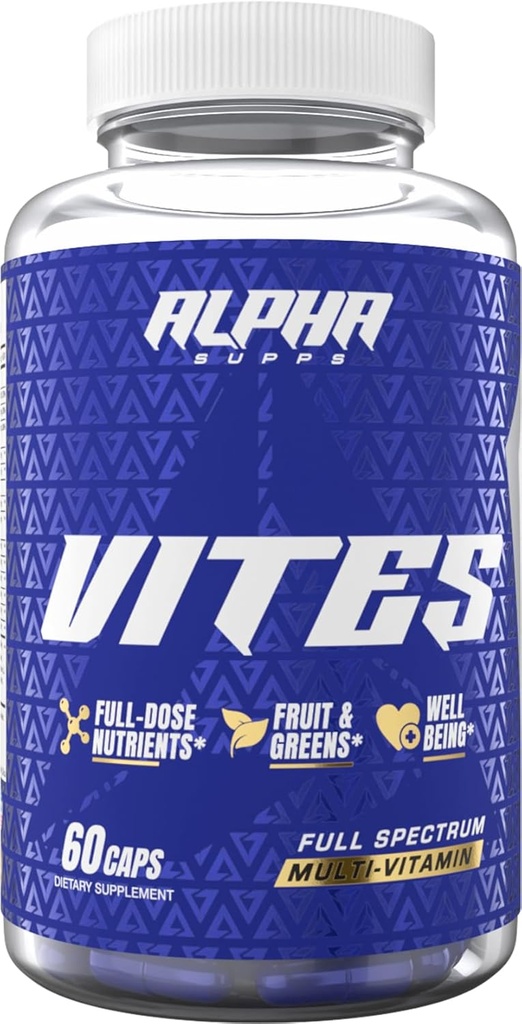 Alpha Supps Vites Men's Multivitamin, Daily Supplement with Fruits, Veggies, Energy, Immune & Prostate Support - Daily Whole Food Vitamins with Antioksis and Digestive Enzymes